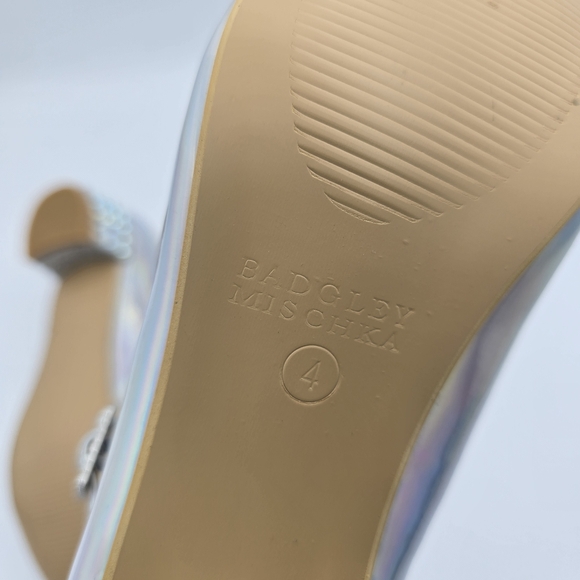 Badgley Mischka Girls Holographic Mary Jane Dress Heels, Siver, Big Grils 4 - Picture 14 of 16